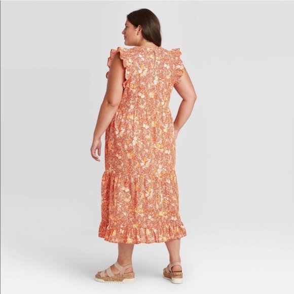 NEW Universal Thread Red Floral Tiered Dress - Picture 3 of 6